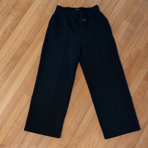 Navy Wide-Leg Trousers